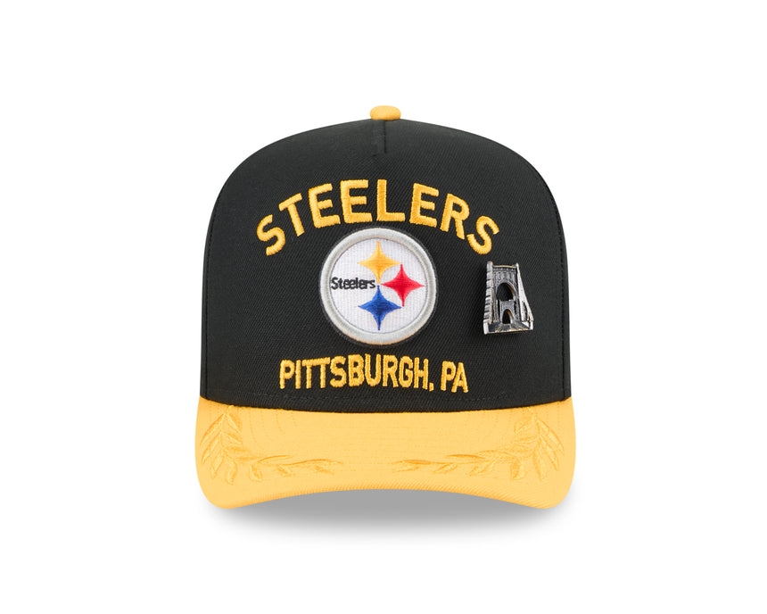 Men's Pittsburgh Steelers New Era Black 2025 On Stage NFL Draft A-Frame 59FIFTY Fitted Hat - Pro Jersey Sports