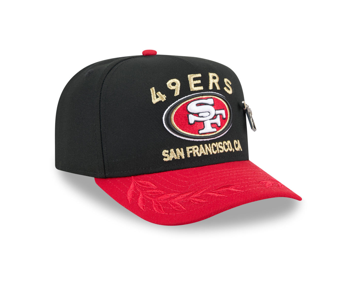 Men's San Francisco 49ers New Era Black 2025 On Stage NFL Draft A-Frame 59FIFTY Fitted Hat