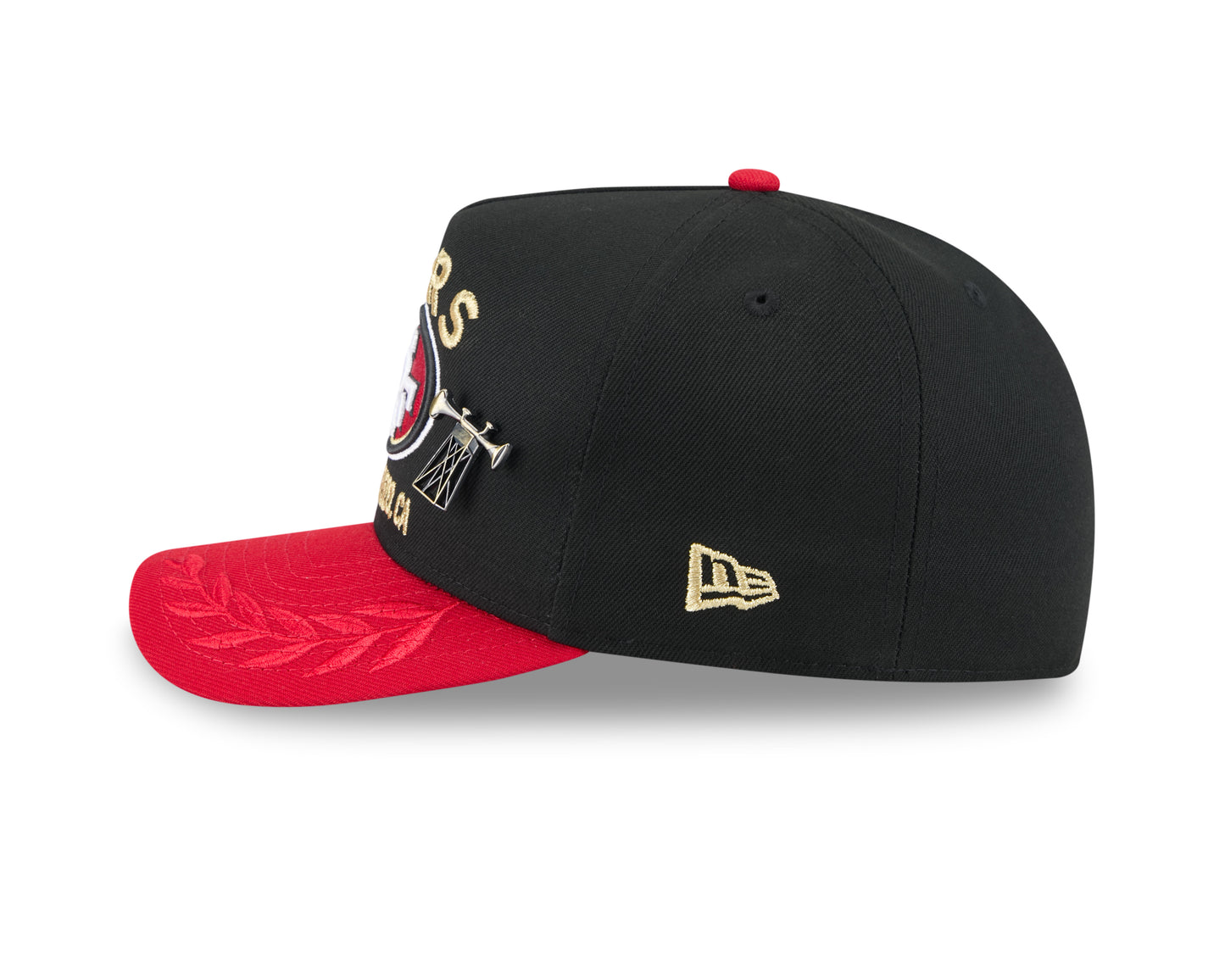 Men's San Francisco 49ers New Era Black 2025 On Stage NFL Draft A-Frame 59FIFTY Fitted Hat