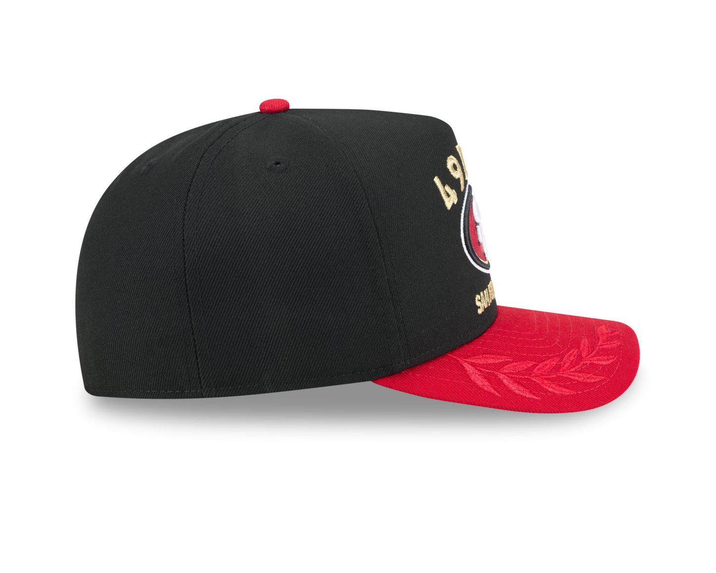 Men's San Francisco 49ers New Era Black 2025 On Stage NFL Draft A-Frame 59FIFTY Fitted Hat