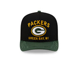 Men's Green Bay Packers New Era 2025 NFL Draft Black A-Frame 9FIFTY Snapback Adjustable Hat - Pro Jersey Sports