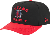 Men's Houston Texans New Era 2025 NFL Draft Black A-Frame 9FIFTY Snapback Adjustable Hat - Pro Jersey Sports