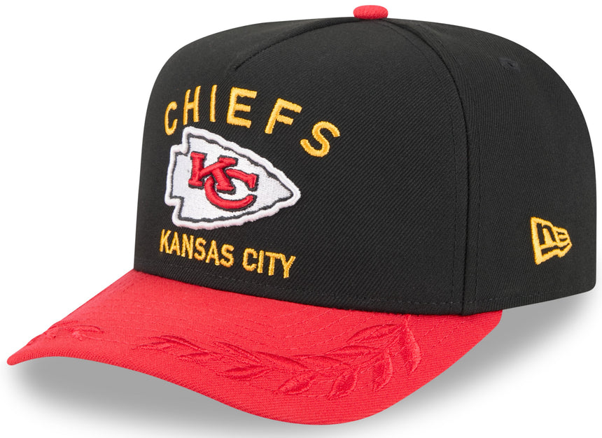 Men's Kansas City Chiefs New Era 2025 NFL Draft Black A-Frame 9FIFTY Snapback Adjustable Hat - Pro Jersey Sports