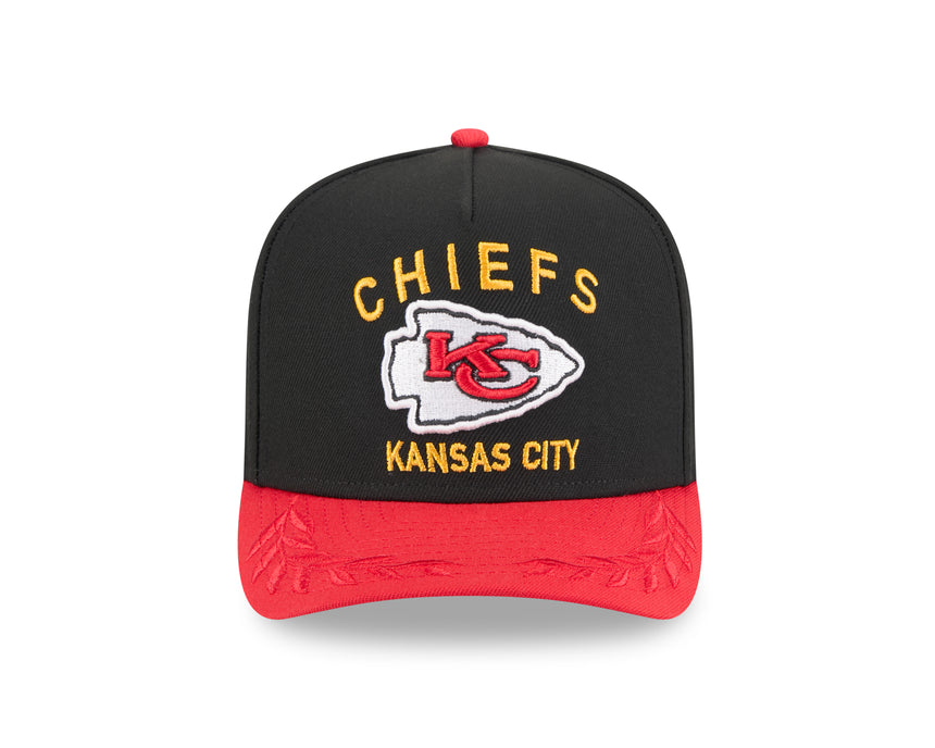 Men's Kansas City Chiefs New Era 2025 NFL Draft Black A-Frame 9FIFTY Snapback Adjustable Hat - Pro Jersey Sports
