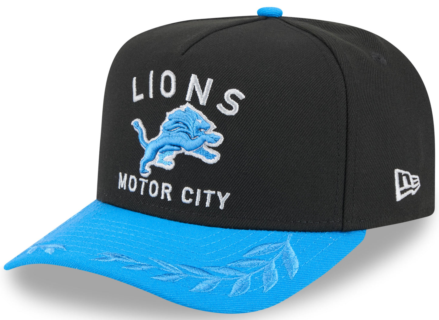 Men's Detroit Lions New Era 2025 NFL Draft Black A-Frame 9FIFTY Snapback Adjustable Hat - Pro Jersey Sports