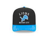 Men's Detroit Lions New Era 2025 NFL Draft Black A-Frame 9FIFTY Snapback Adjustable Hat - Pro Jersey Sports