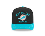 Men's Miami Dolphins New Era 2025 NFL Draft Black A-Frame 9FIFTY Snapback Adjustable Hat - Pro Jersey Sports