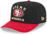 Men's San Francisco 49ers New Era 2025 NFL Draft Black A-Frame 9FIFTY Snapback Adjustable Hat - Pro Jersey Sports