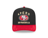 Men's San Francisco 49ers New Era 2025 NFL Draft Black A-Frame 9FIFTY Snapback Adjustable Hat - Pro Jersey Sports