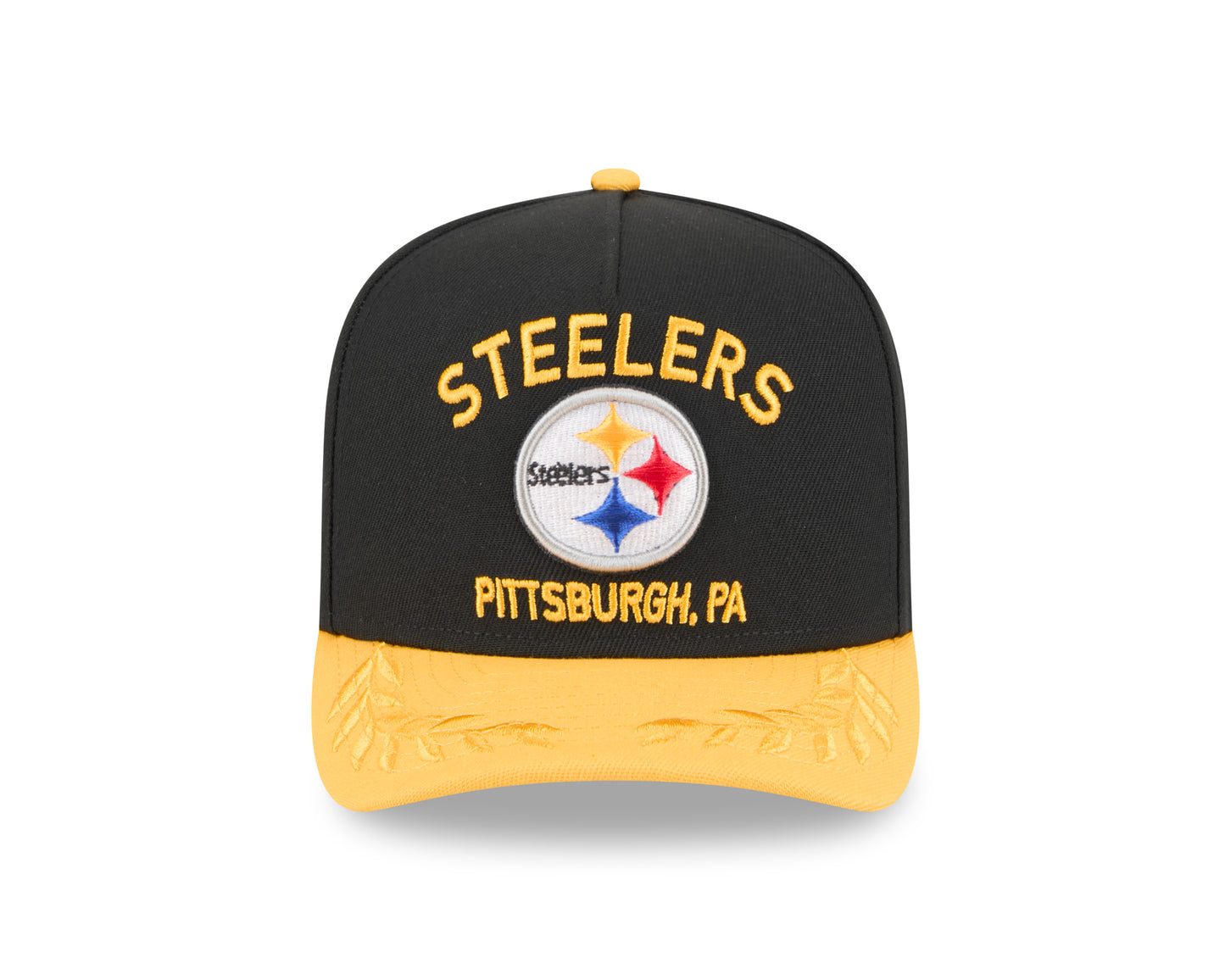 Men's Pittsburgh Steelers New Era 2025 NFL Draft Black A-Frame 9FIFTY Snapback Adjustable Hat - Pro Jersey Sports