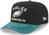 Men's Philadelphia Eagles New Era 2025 NFL Draft Black A-Frame 9FIFTY Snapback Adjustable Hat - Pro Jersey Sports