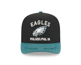 Men's Philadelphia Eagles New Era 2025 NFL Draft Black A-Frame 9FIFTY Snapback Adjustable Hat - Pro Jersey Sports