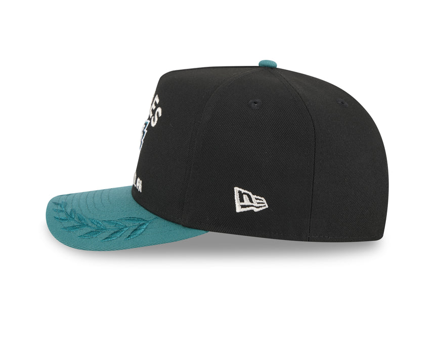 Men's Philadelphia Eagles New Era 2025 NFL Draft Black A-Frame 9FIFTY Snapback Adjustable Hat - Pro Jersey Sports