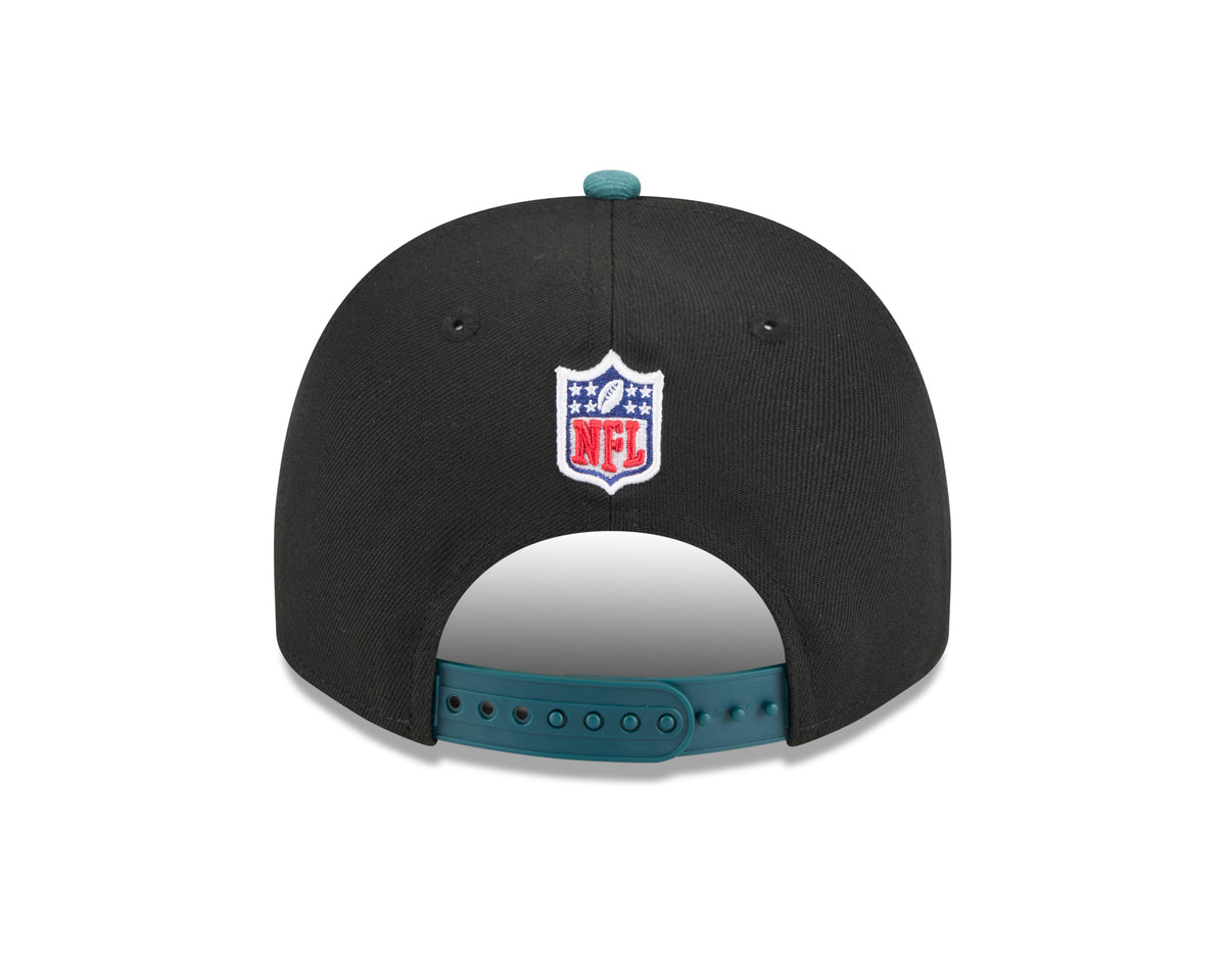 Men's Philadelphia Eagles New Era 2025 NFL Draft Black A-Frame 9FIFTY Snapback Adjustable Hat - Pro Jersey Sports