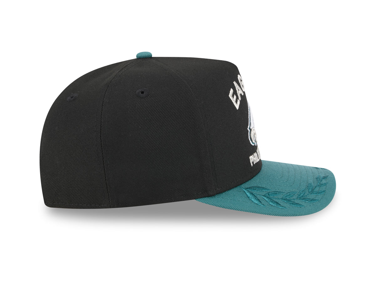 Men's Philadelphia Eagles New Era 2025 NFL Draft Black A-Frame 9FIFTY Snapback Adjustable Hat - Pro Jersey Sports
