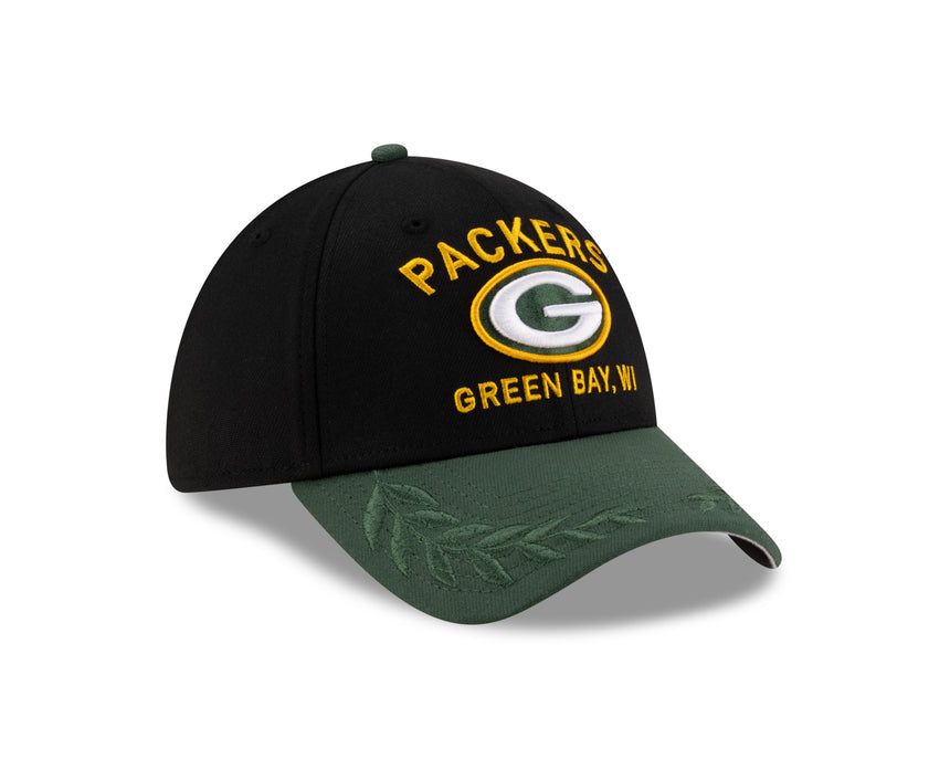 Men's Green Bay Packers New Era 2025 NFL Draft Black 39THIRTY Flex Fit Hat - Pro Jersey Sports