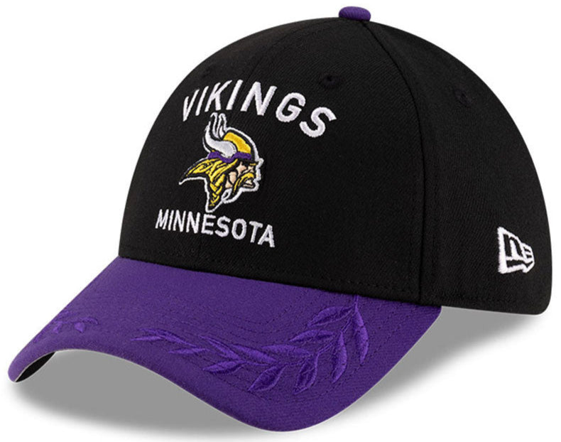 Men's Minnesota Vikings New Era 2025 NFL Draft Black 39THIRTY Flex Fit Hat
