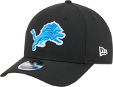 Men's Detroit Lions New Era Primary Logo Black M-Crown 9FORTY Snapback Adjustable Hat - Pro Jersey Sports