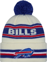 Buffalo Bills New Era Off White Knit Classic Cuffed Pom Knit - Pro Jersey Sports
