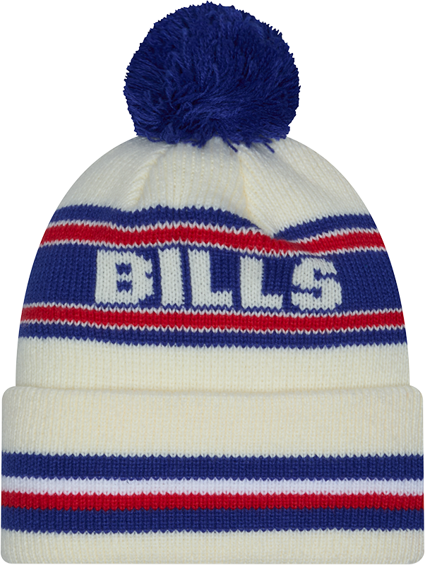 Buffalo Bills New Era Off White Knit Classic Cuffed Pom Knit - Pro Jersey Sports