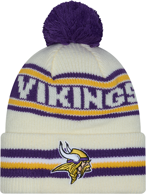 Minnesota Vikings New Era Off White Knit Classic Cuffed Pom Knit - Pro Jersey Sports