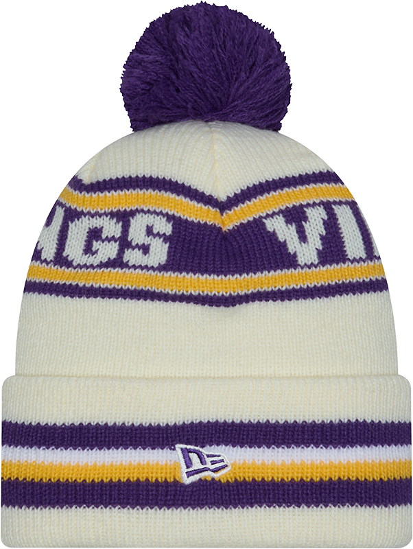 Minnesota Vikings New Era Off White Knit Classic Cuffed Pom Knit - Pro Jersey Sports