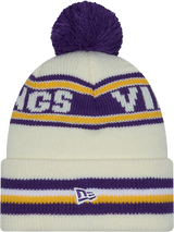 Minnesota Vikings New Era Off White Knit Classic Cuffed Pom Knit - Pro Jersey Sports