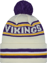 Minnesota Vikings New Era Off White Knit Classic Cuffed Pom Knit - Pro Jersey Sports