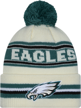 Philadelphia Eagles New Era Off White Knit Classic Cuffed Pom Knit - Pro Jersey Sports