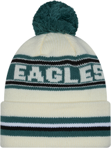 Philadelphia Eagles New Era Off White Knit Classic Cuffed Pom Knit - Pro Jersey Sports