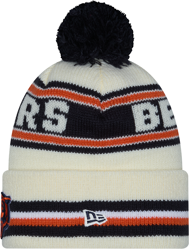Chicago Bears New Era Off White Knit Classic Cuffed Pom Knit - Pro Jersey Sports