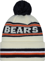 Chicago Bears New Era Off White Knit Classic Cuffed Pom Knit - Pro Jersey Sports