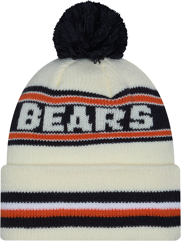 Chicago Bears New Era Off White Knit Classic Cuffed Pom Knit - Pro Jersey Sports