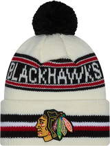 Chicago Blackhawks Off White New Era Knit Classic Cuffed Pom Knit - Pro Jersey Sports