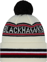 Chicago Blackhawks Off White New Era Knit Classic Cuffed Pom Knit - Pro Jersey Sports