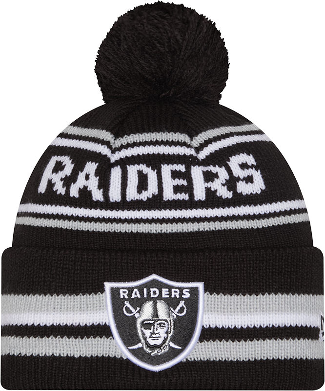 Las Vegas Raiders Black New Era Knit Classic Cuffed Pom Knit - Pro Jersey Sports
