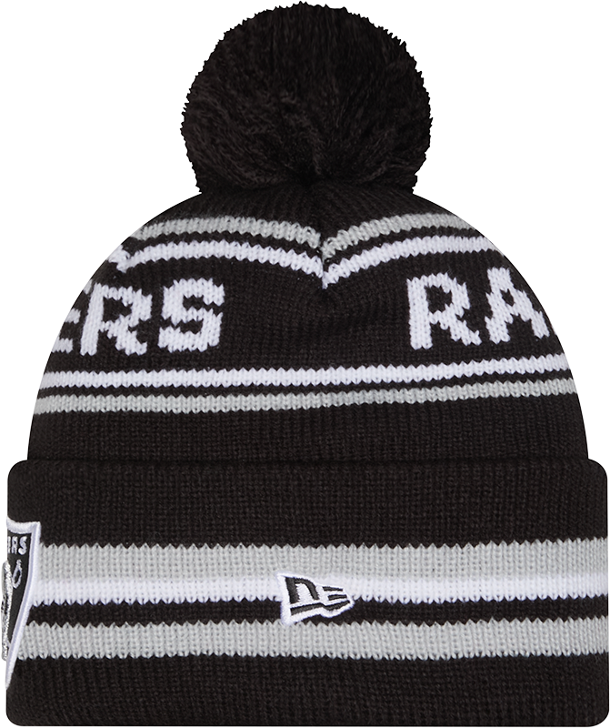 Las Vegas Raiders Black New Era Knit Classic Cuffed Pom Knit - Pro Jersey Sports