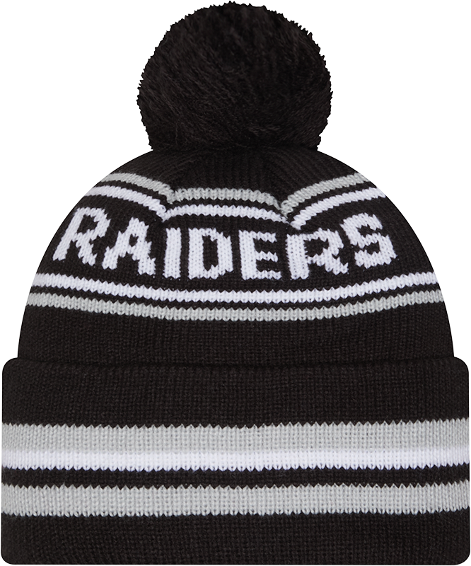Las Vegas Raiders Black New Era Knit Classic Cuffed Pom Knit - Pro Jersey Sports