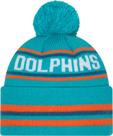 Miami Dolphins Aqua New Era Knit Classic Cuffed Pom Knit - Pro Jersey Sports