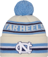 North Carolina Tar Heels New Era Knit Classic Cuffed Knit Hat with Pom -Cream - Pro Jersey Sports