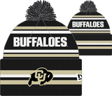 Colorado Buffaloes New Era Knit Classic Cuffed Knit Hat with Pom -Black - Pro Jersey Sports