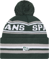 Michigan State Spartans New Era Knit Classic Cuffed Knit Hat with Pom -Green - Pro Jersey Sports