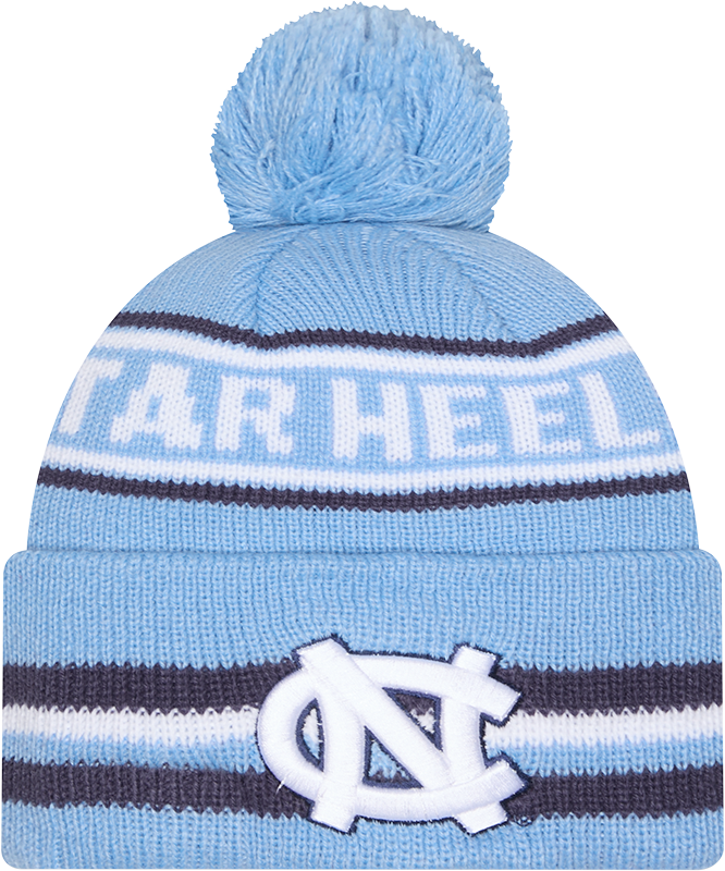 North Carolina Tar Heels New Era Classic Cuffed Knit Hat with Pom -Carolina Blue - Pro Jersey Sports