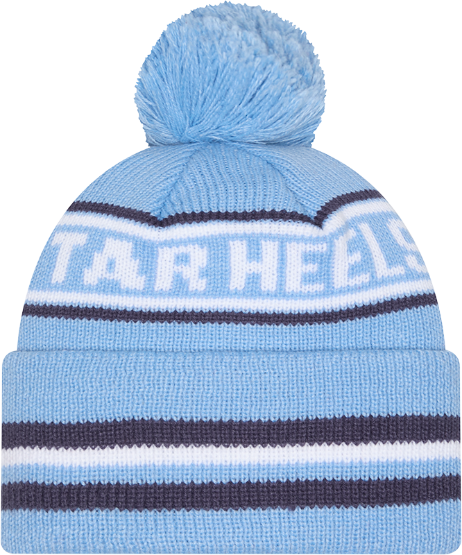 North Carolina Tar Heels New Era Classic Cuffed Knit Hat with Pom -Carolina Blue - Pro Jersey Sports