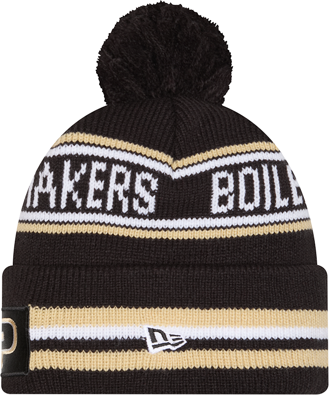 Purdue Boilermakers New Era Knit Classic Cuffed Knit Hat with Pom -Black - Pro Jersey Sports