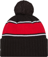 Chicago Blackhawks New Era Bold Knit Cuffed Knit Hat with Pom -Black - Pro Jersey Sports
