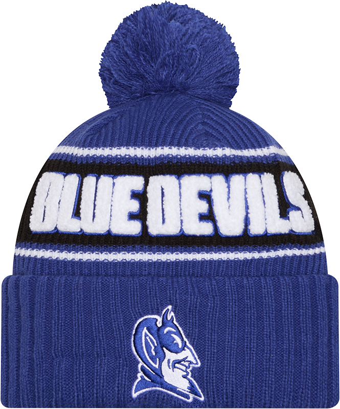 Duke Blue Devils New Era Bold Knit Cuffed Knit Hat with Pom - Royal - Pro Jersey Sports