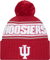 Indiana Hoosiers New Era Bold Knit Cuffed Knit Hat with Pom -Crimson - Pro Jersey Sports