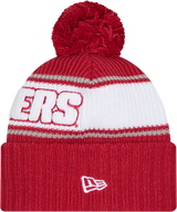 Indiana Hoosiers New Era Bold Knit Cuffed Knit Hat with Pom -Crimson - Pro Jersey Sports