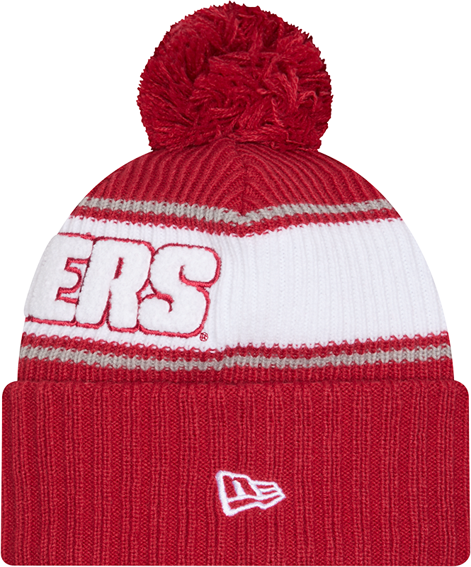 Indiana Hoosiers New Era Bold Knit Cuffed Knit Hat with Pom -Crimson - Pro Jersey Sports